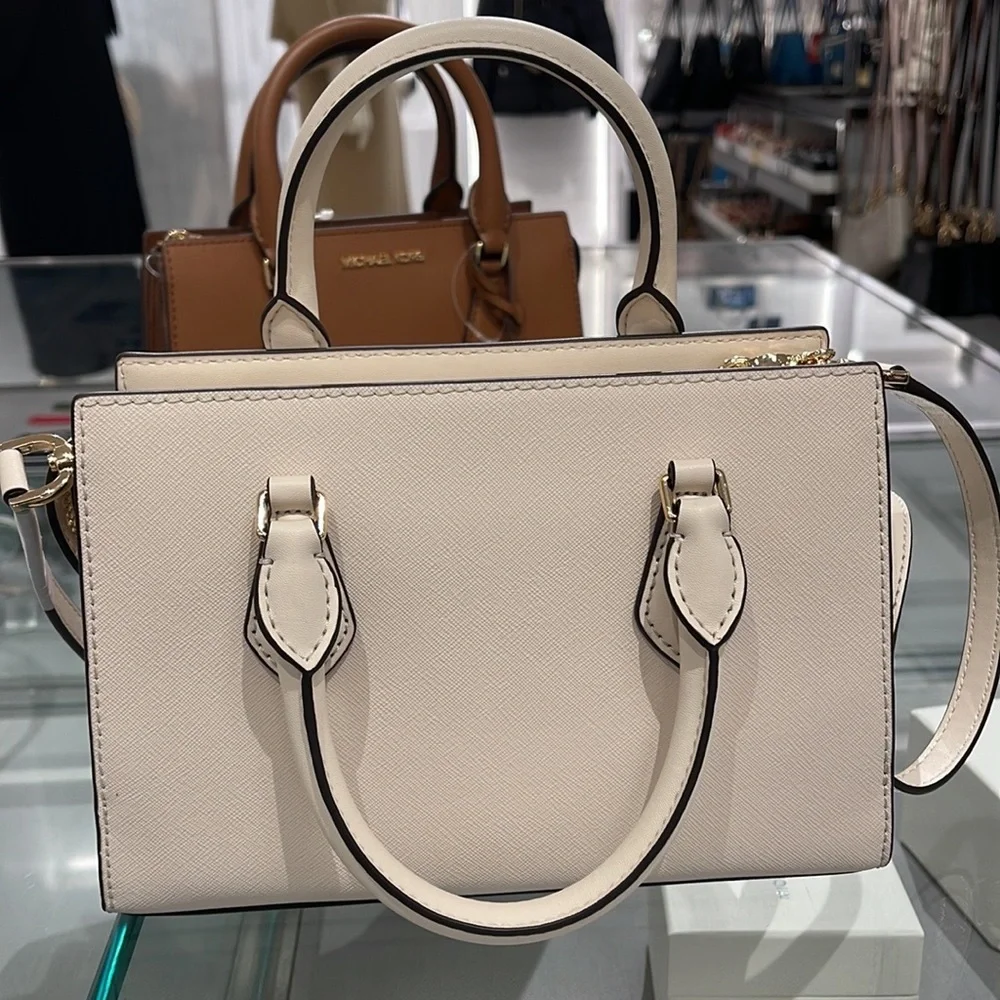 Michael Kors Sheila Small Center Zip Satchel Shoulder Crossbody Bag Non Leather